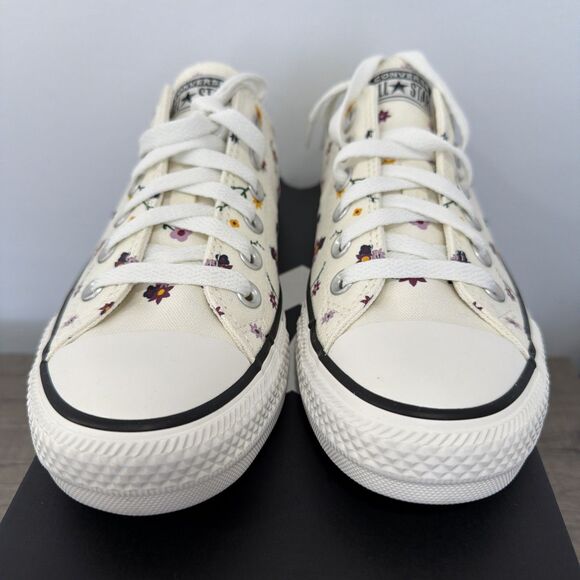 Converse Chuck Taylor All Star Embroidered Floral Low White Unisex Womens Size 7 - Picture 3 of 10
